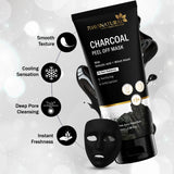 7Days Natural Charcoal Black Peel Off Mask for Men & Women | Removes Blackheads and Whiteheads | Active Cooling Effect | Deep Skin Purifying Cleansing(100 ml)