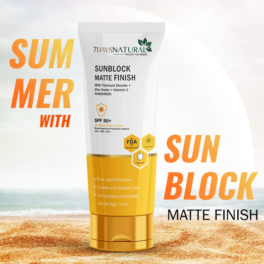 Best Sunscreen for face & Daily Glow. Sunblock Matte Finish Sunscreen by 7Daysnatural