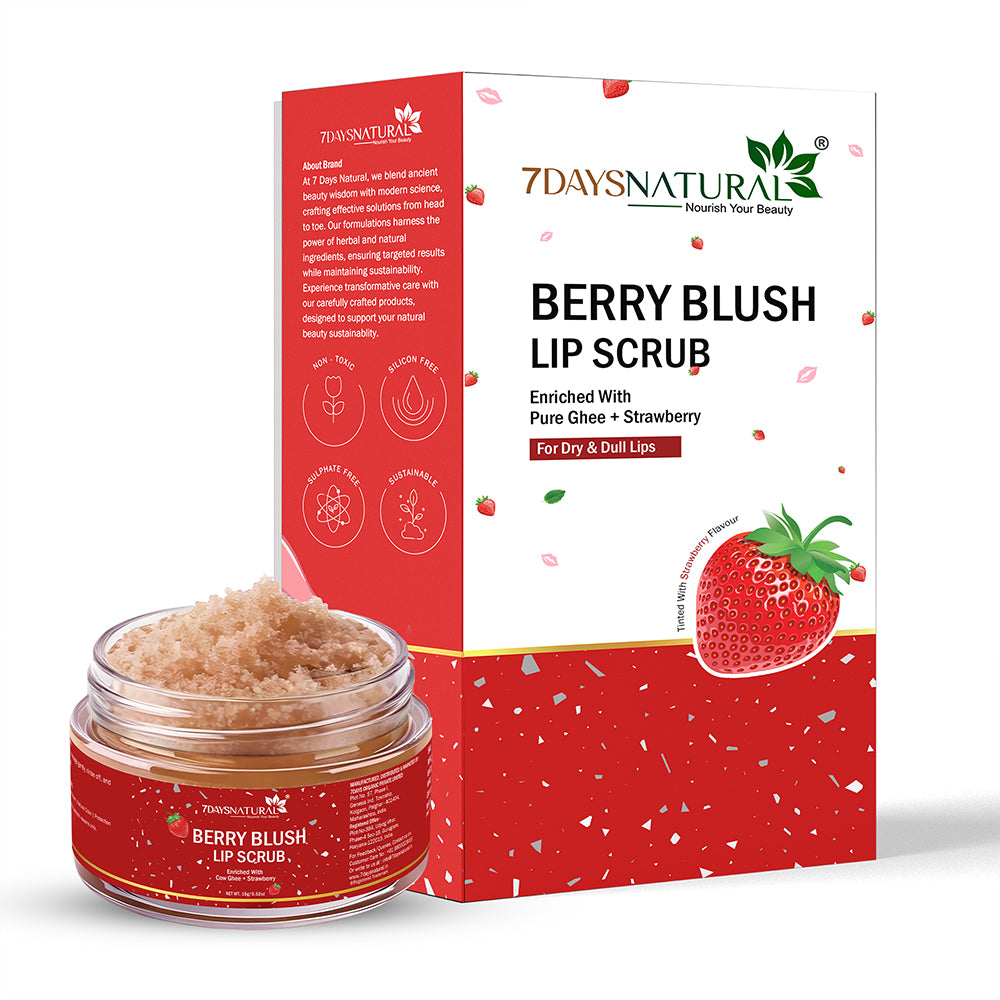 Berry Blush Lip Scrub for Dark Lips 10gm | 7DaysNatural