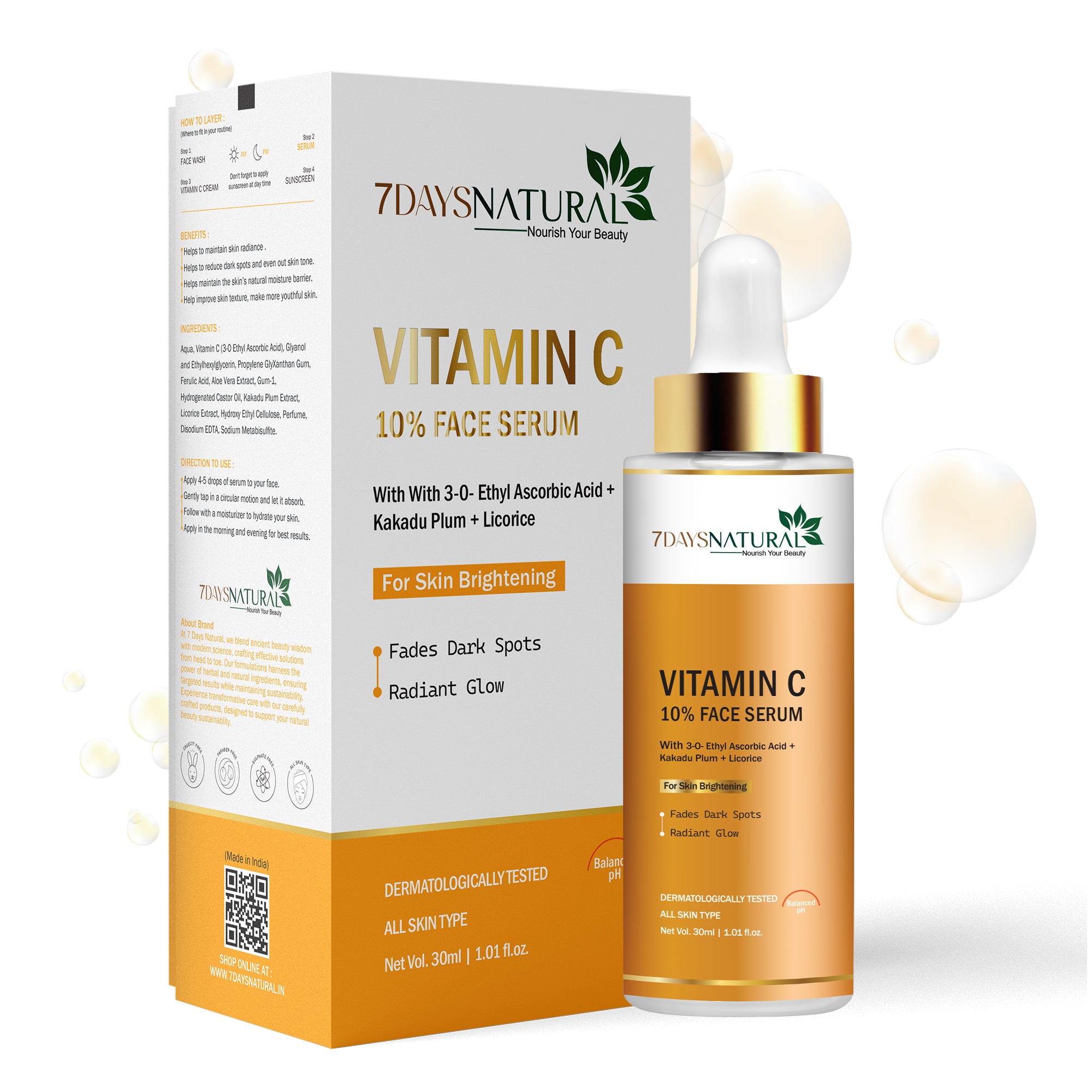 7Days Natural Vitamin C Skincare Combo For Radiant, Healthy & Protected Skin