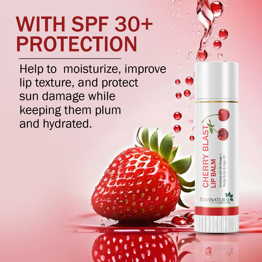 7 DAYS NATURAL Berry Blush With 15 SPF Lip Balm For Lips - 10GM