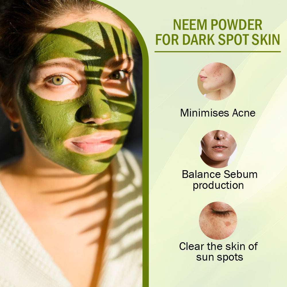 7Days Natural 100% Pure Neem Leaves Powder 200 Grams (Sun Dried & Stemless) for Face, Skin, Hair Growth Pack