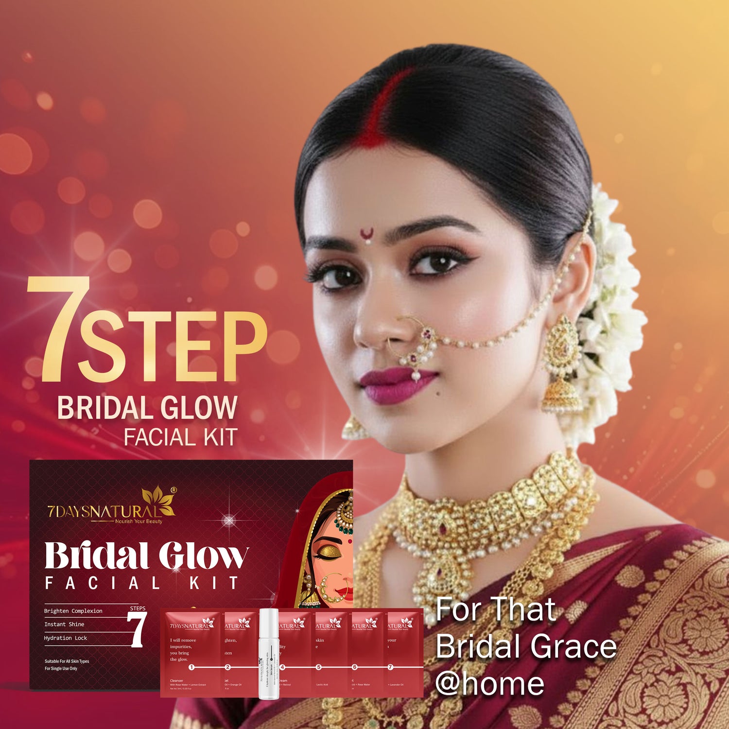 All-in-One Luxury Bridal Glow Facial Kit | 7DaysNatural