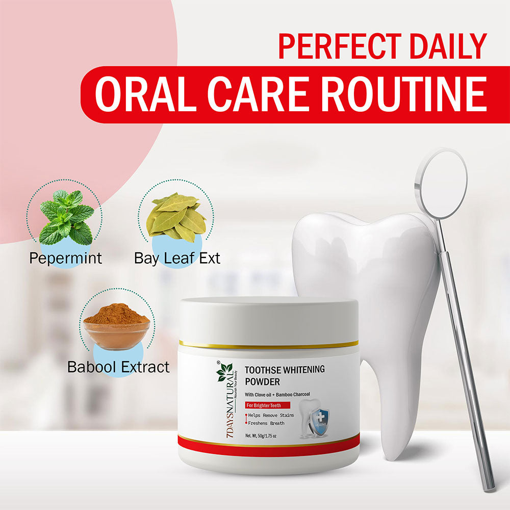 Teeth Whitening Powder |Enamel Safe Teeth| 35g ₹299| 7DaysNatural - 7DaysNatural