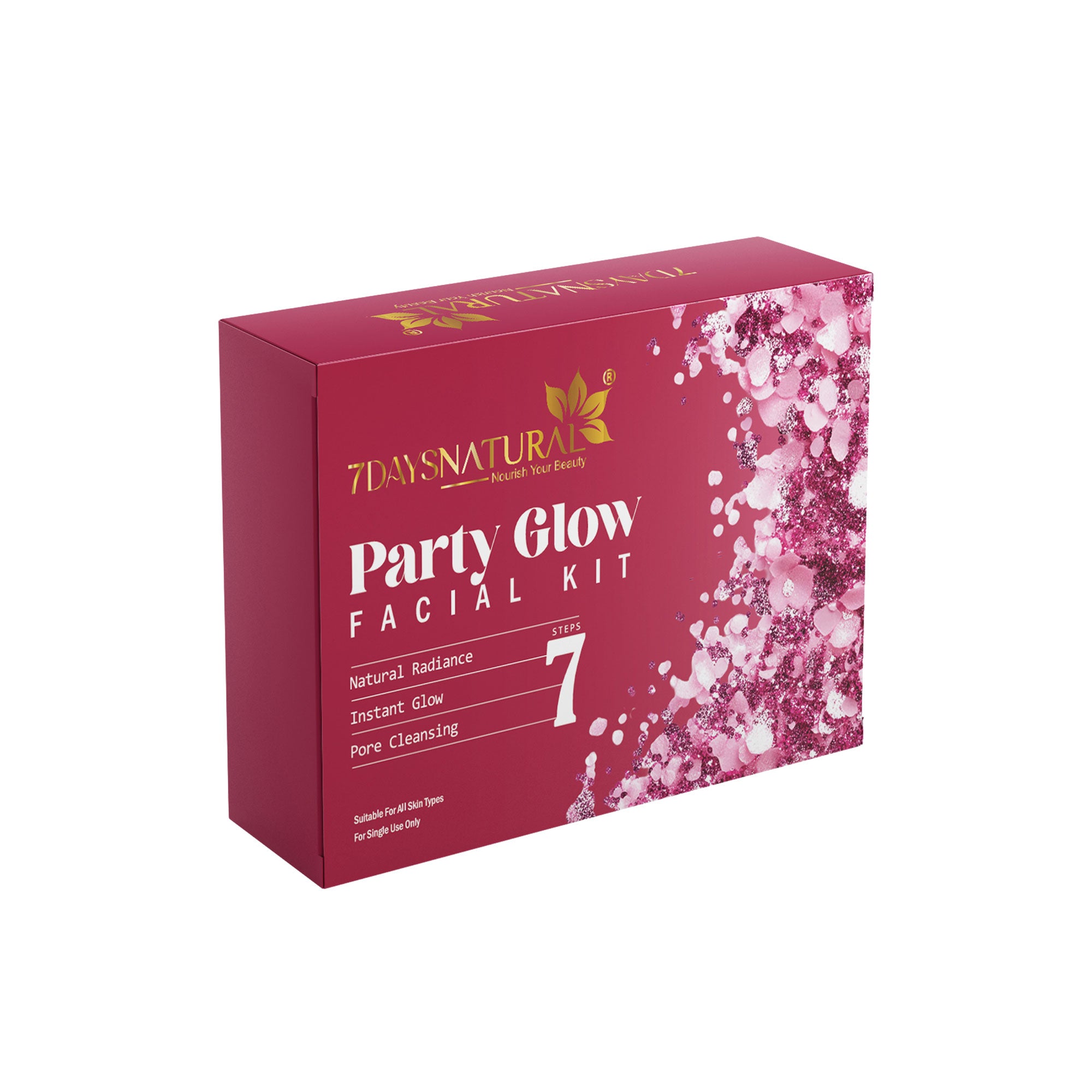 7DAYSNATURAL Instant Party Glow Facial Kit – For Bright & Glowing Skin