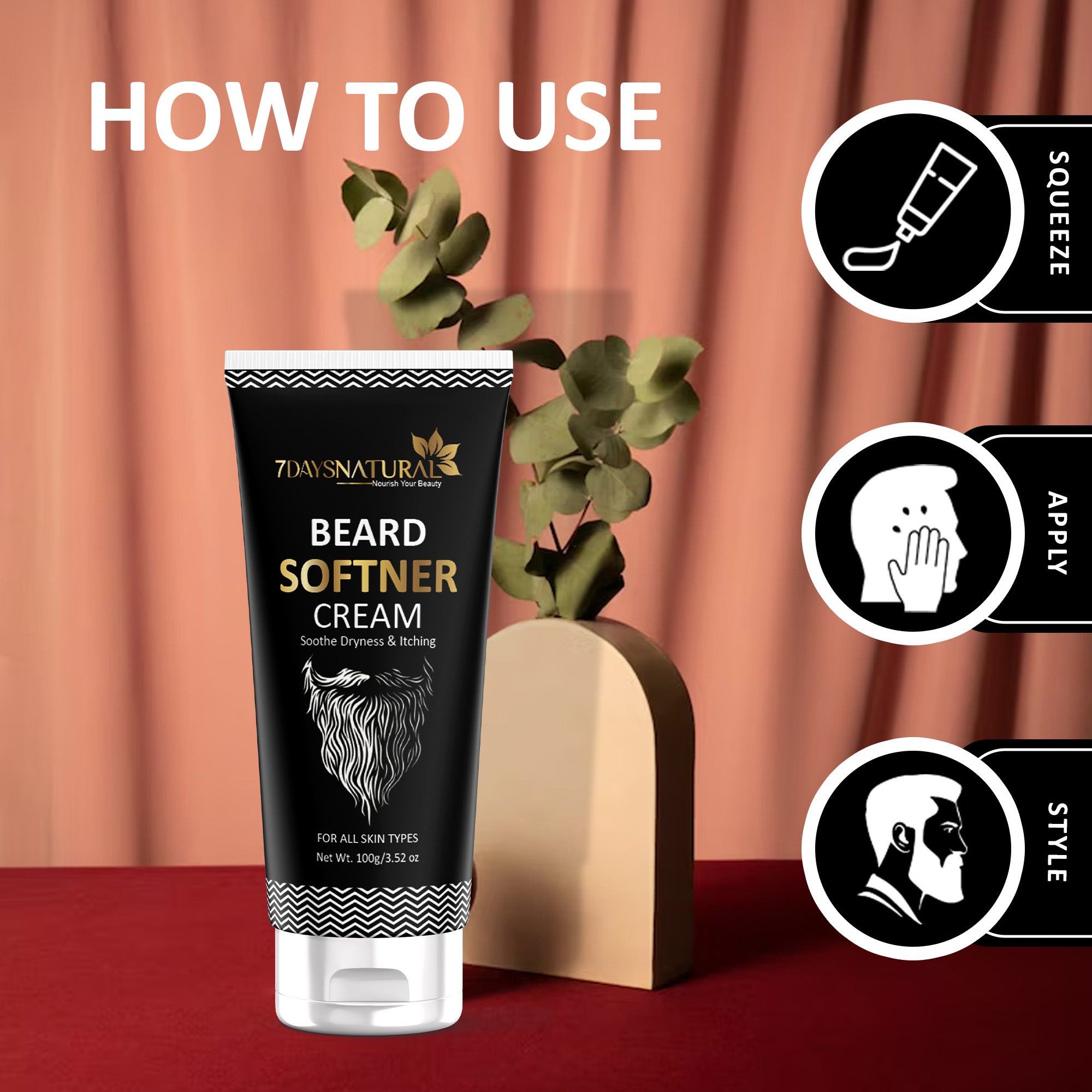 Beard Straightening & Softener  Cream | Softens and nourishes your beard 7Days Natural