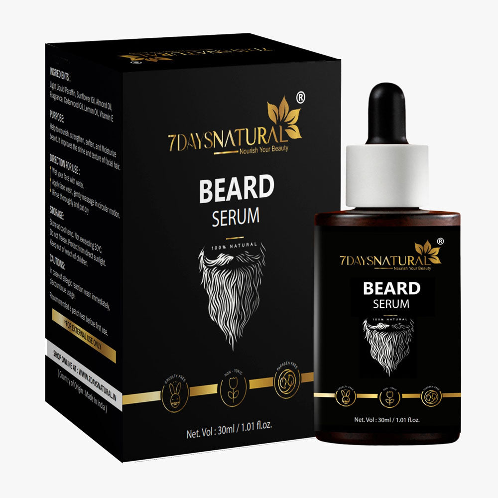 7Days Natural Beard Serum for Thick and Shiny Beard (30 ml)