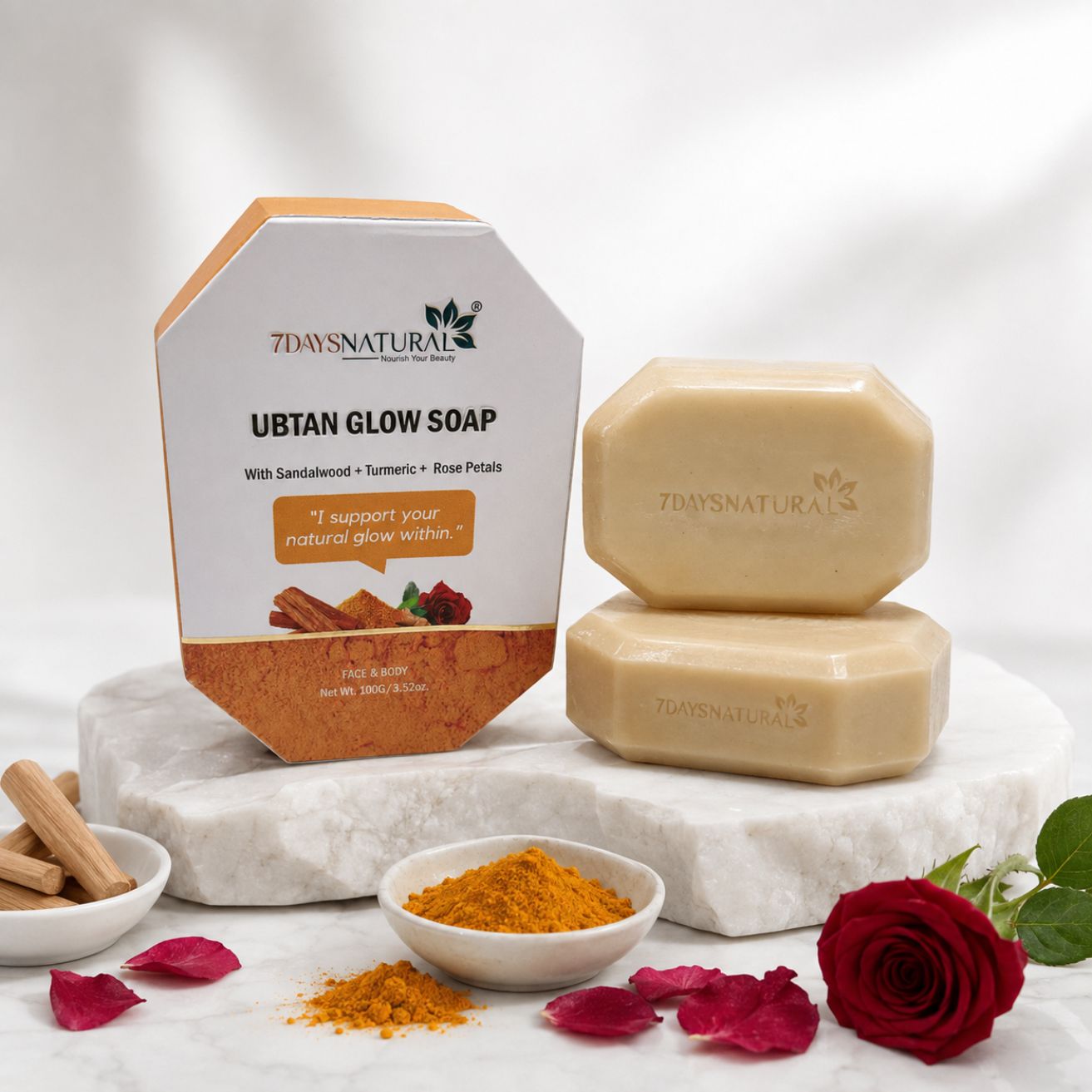 Ubtan Glow Soap Pack of 2 | Sandalwood & Turmeric