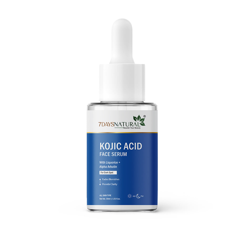 7DAYSNATURAL 2% Kojic Acid Face Serum – Reduces Hyperpigmentation, Acne Marks & Uneven Tone – All Skin Types-30 ML