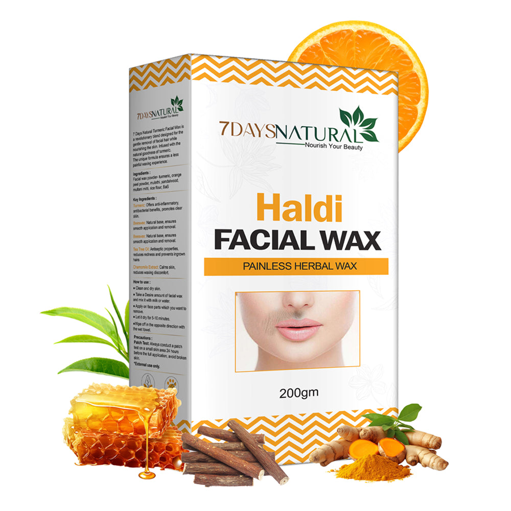 Herbal Haldi Facial Wax Powder 200G | Turmeric Facial Wax Powder | 7Days Natural