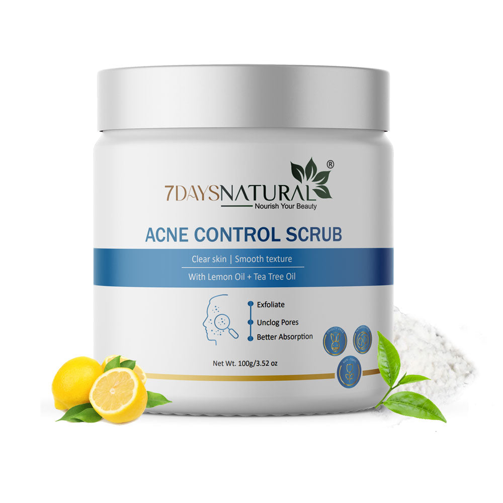 Acne Control Scrub |Lemon Oil & Tea Tree Oil | 7DaysNatural