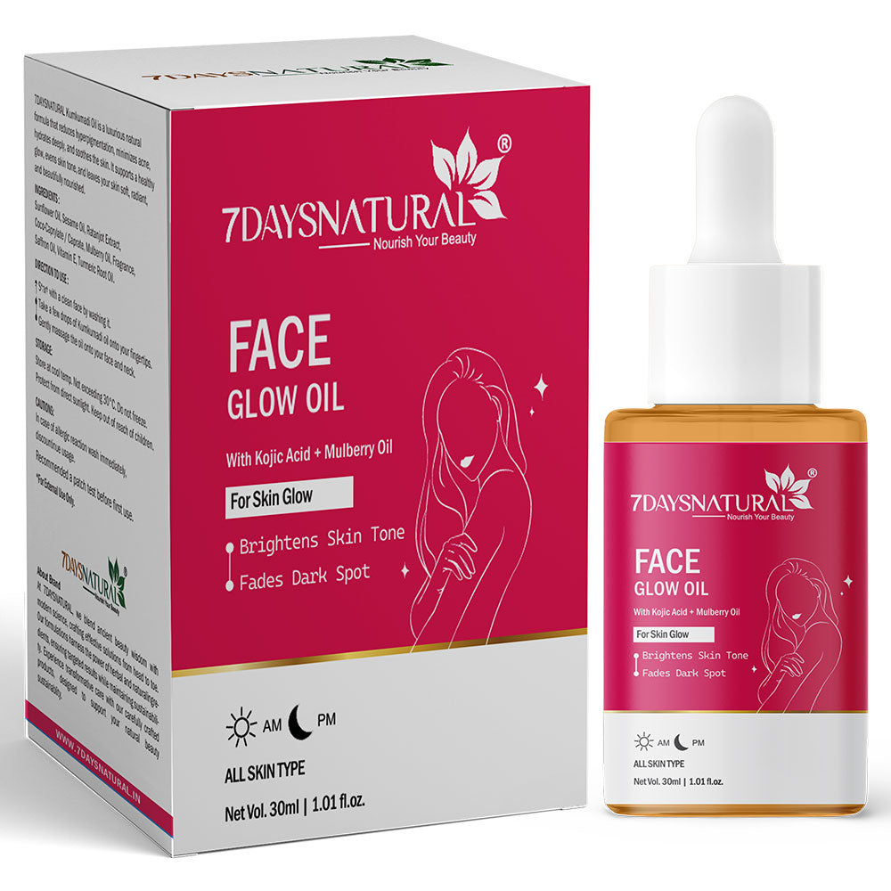 7 Days Natural Face Glow oil | Anti ageing Spotless Skin | Sun Protection oil (30 ml)