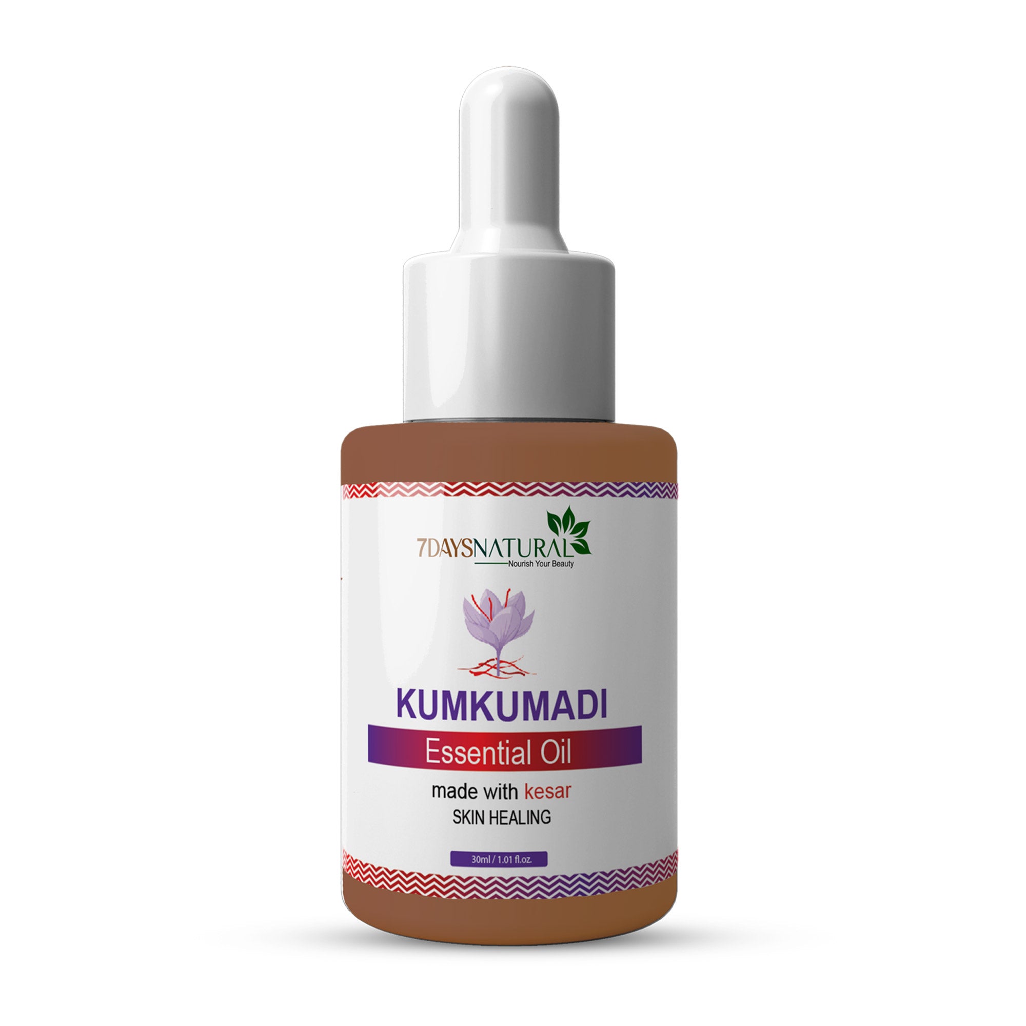 Kumkumadi Essential Oil 30 ml for glowing skin natural way & Diminishes scars, dark circles and dark spots| 7Days Natural