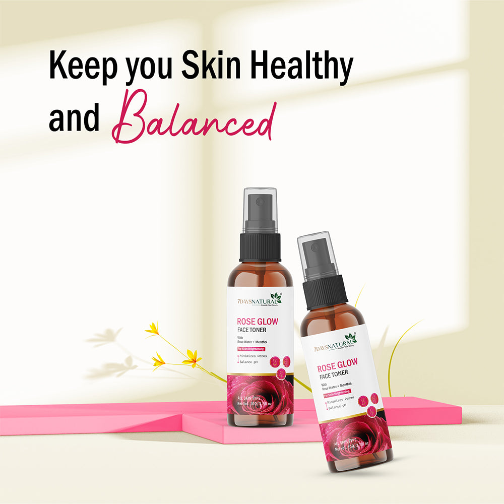 7 Days Natural Glowner Rose Water Face Toner For Glowing Skin for all Skin Type Men & Women (100 ml)