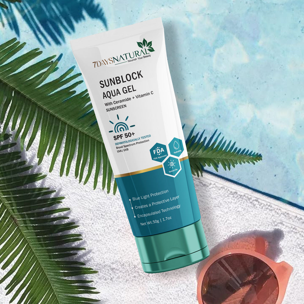 7 DAYS NATURAL Sunblock Aqua Gel Cream For Men & Women - 50GM