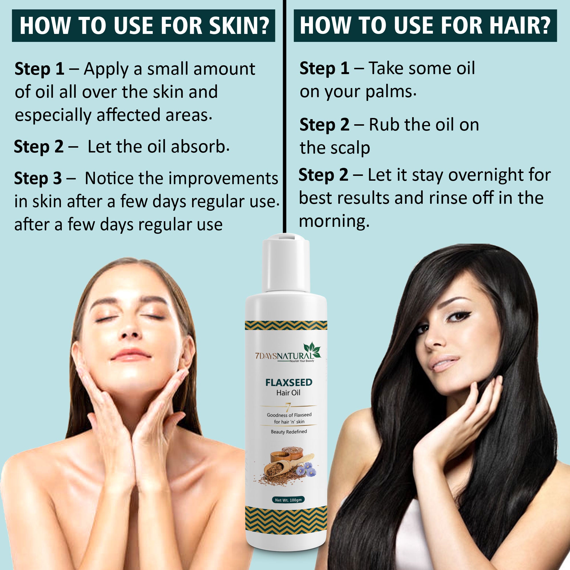 7Days Natural Organic Flaxseed Oil  - 100ml,