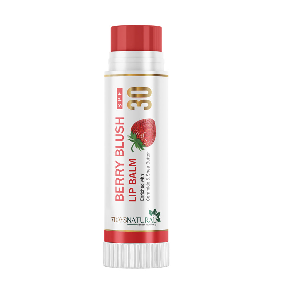 7 DAYS NATURAL Berry Blush With 15 SPF Lip Balm For Lips - 10GM