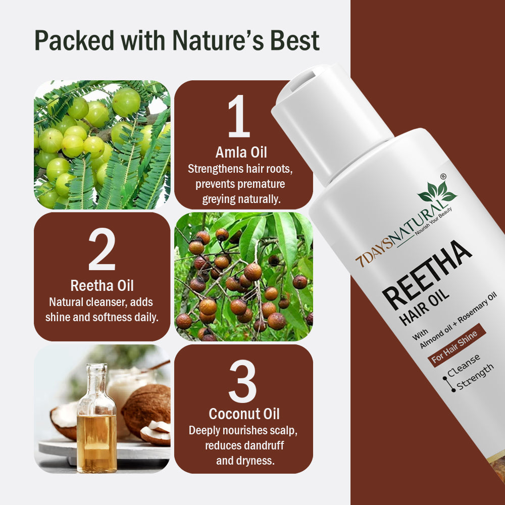 100% Pure Reetha Hair Oil for Hair Growth | 7DaysNatural
