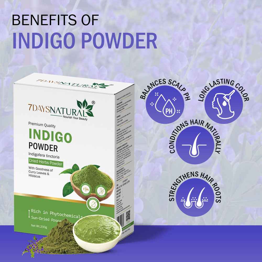 Indigo Powder for Natural Hair Color & Hair Protection | 7DaysNatural