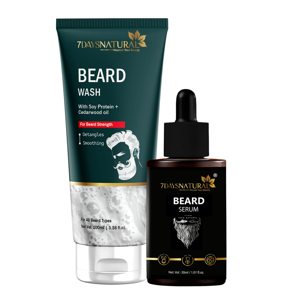 7Days Natural Beard face wash and Beard Serum Combo Offer