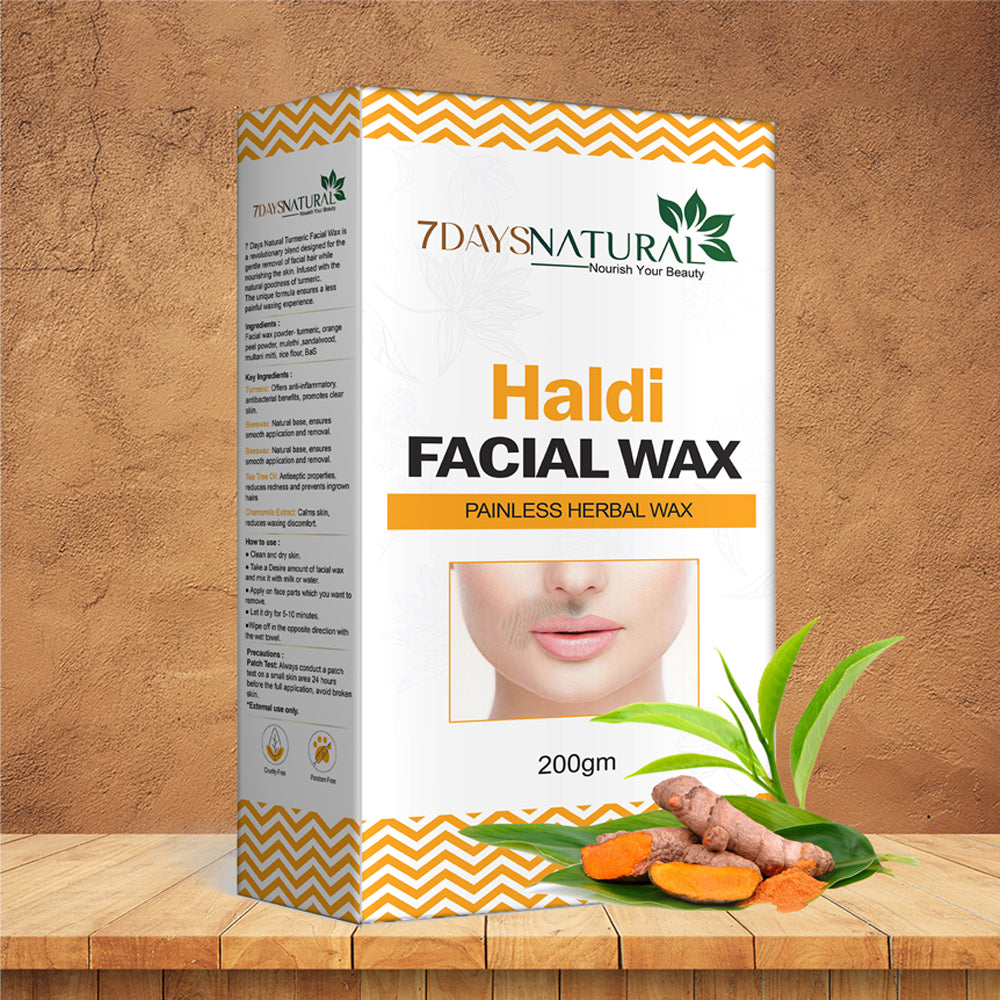 Herbal Haldi Facial Wax Powder 200G | Turmeric Facial Wax Powder | 7Days Natural