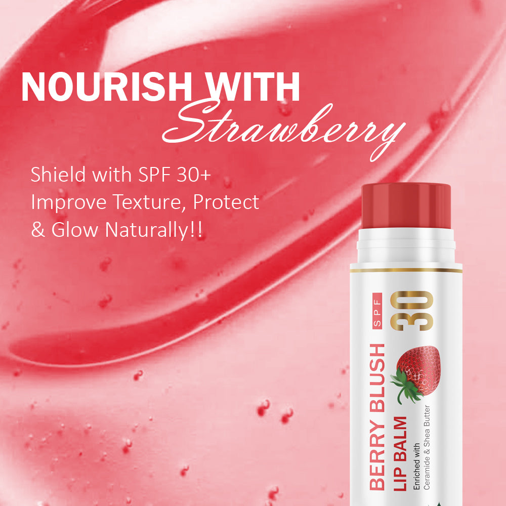 7 DAYS NATURAL Berry Blush With 15 SPF Lip Balm For Lips - 10GM