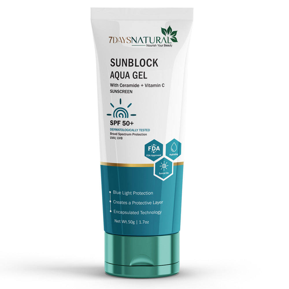 7 DAYS NATURAL Sunblock Aqua Gel Cream For Men & Women - 50GM