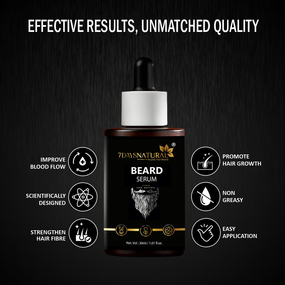 7Days Natural Beard Serum for Thick and Shiny Beard (30 ml)