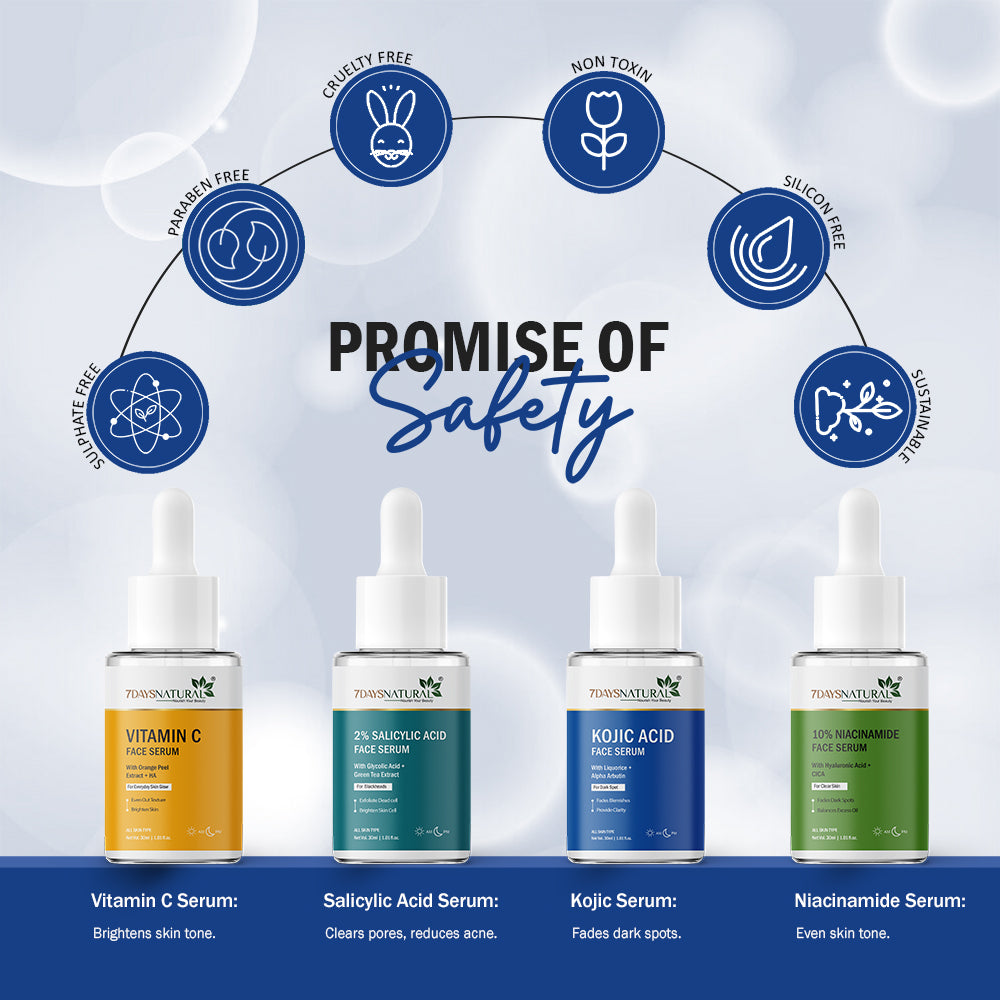7DAYSNATURAL 2% Kojic Acid Face Serum – Reduces Hyperpigmentation, Acne Marks & Uneven Tone – All Skin Types-30 ML