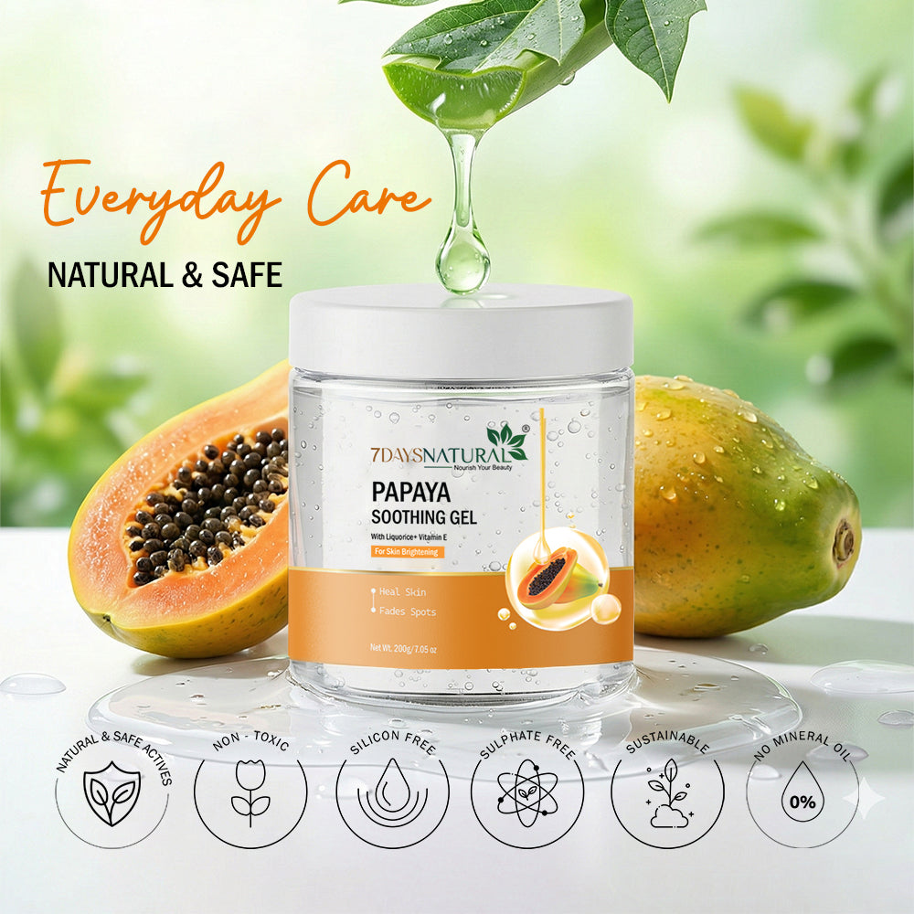 7Days Natural Premium Papaya Gel – For Glowing Skin, Reduce Pigmentation, Reduce Tanning (200 ml