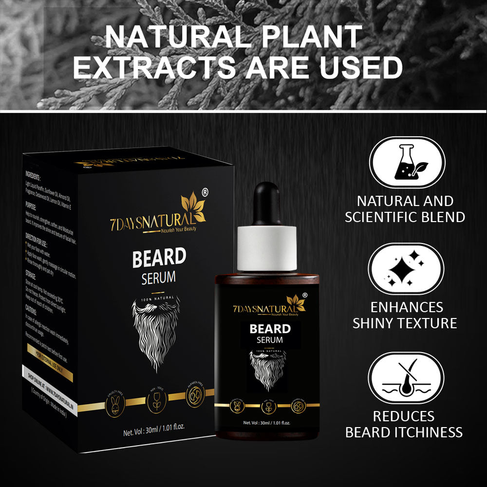 7Days Natural Beard Serum for Thick and Shiny Beard (30 ml)