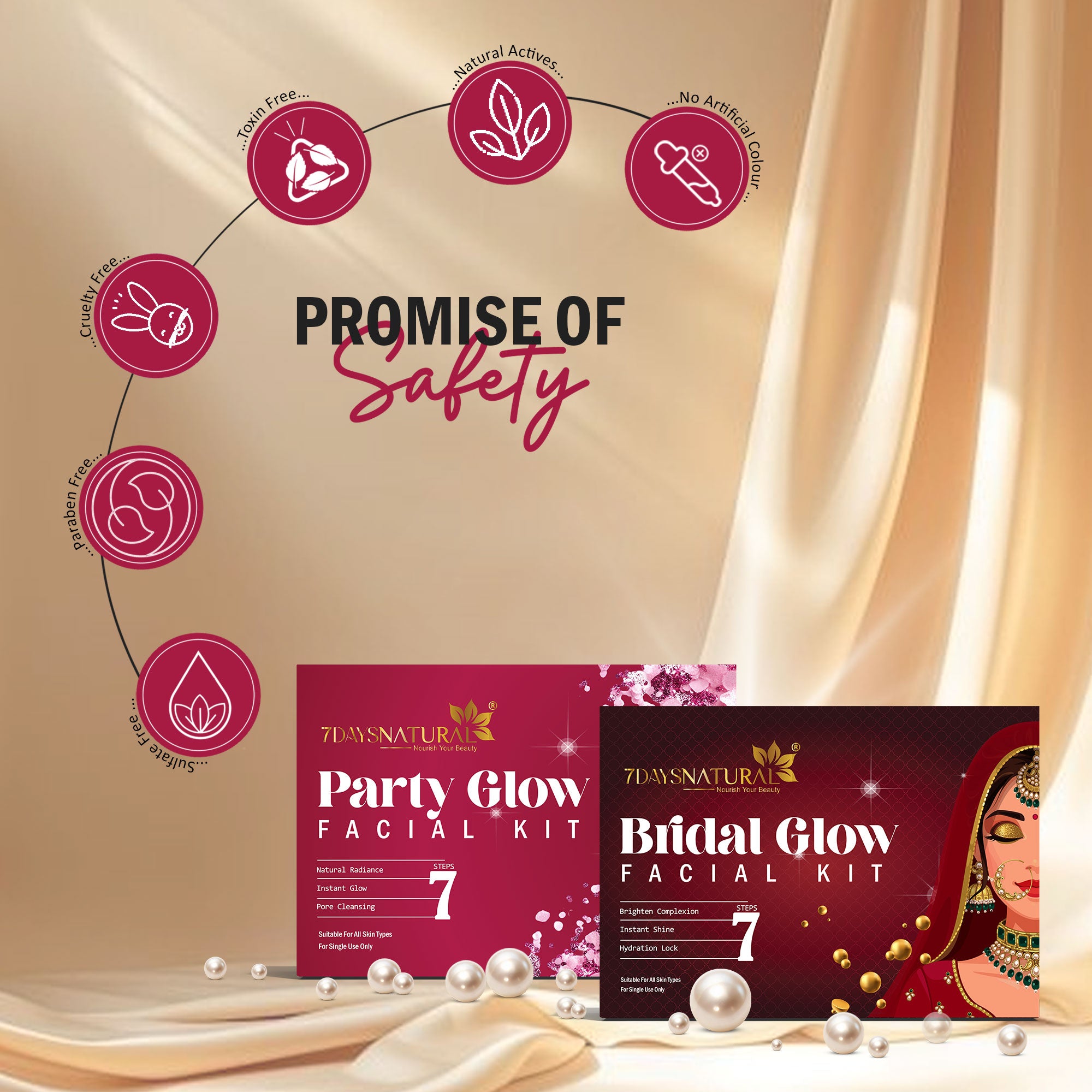 7DAYSNATURAL Instant Party Glow Facial Kit – For Bright & Glowing Skin