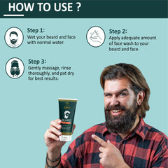 7 Days Natural Beard face wash for beard shine smooth stronger 100gm