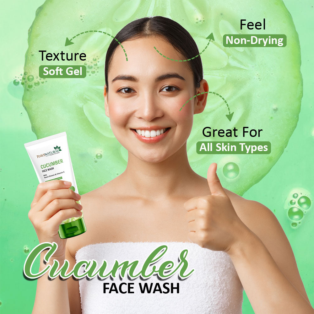 Buy Cucumber Face Wash for Fresh & Fairer Skin | 7Days Natural 100 ml