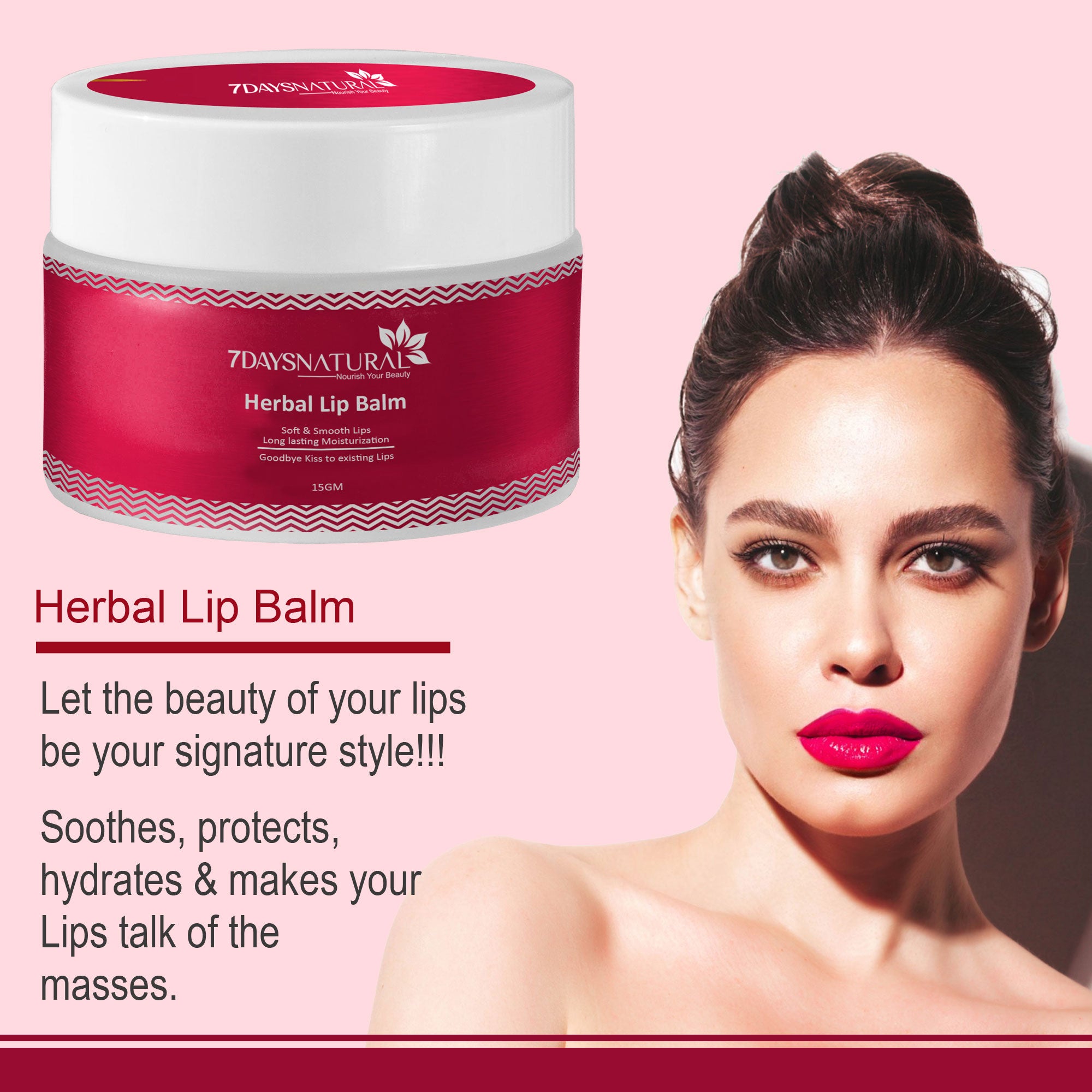 7Days Natural Lip balm for dark lips & pink soft lip (15g)  | 7Days Natural