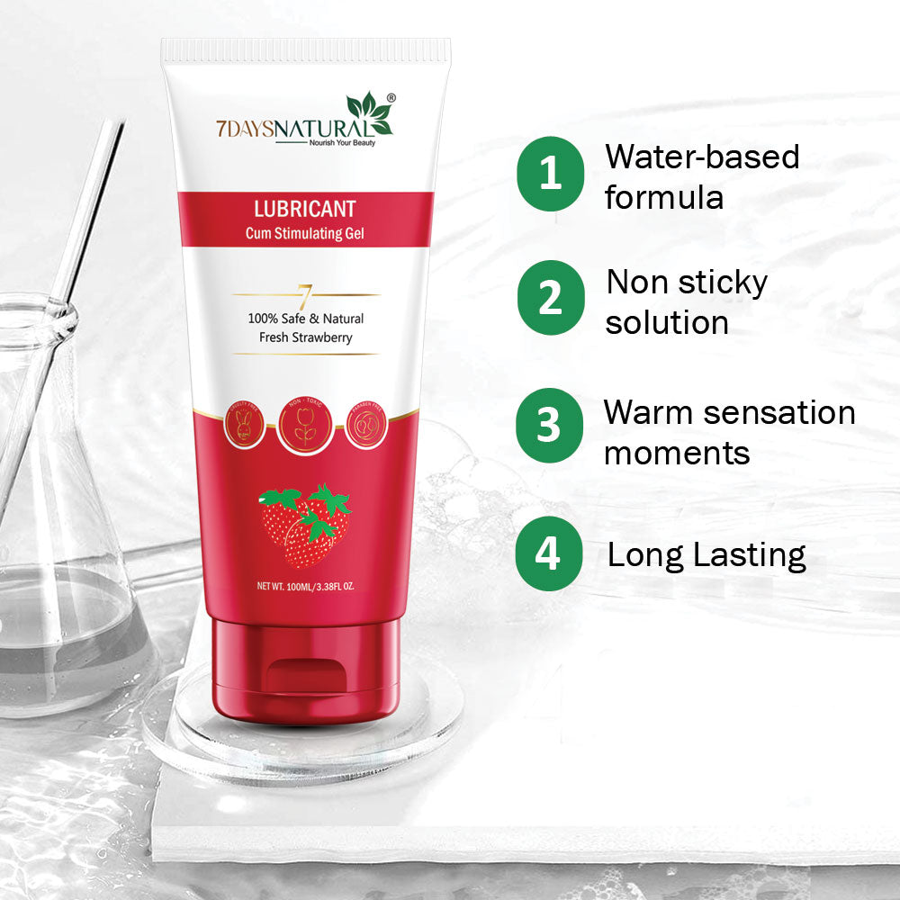 7DAYS NATURAL Intense Lubricant Gel For Men & Women | Water Based Lube(100 Ml)