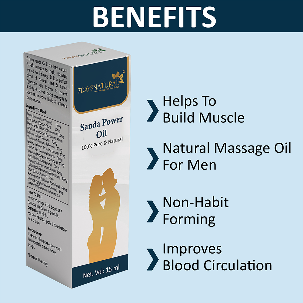 7Days Natural – The Sanda Oil Herbal Massage Oil | 15ml | For Men’s Vitality & Body Wellness - 7DaysNatural