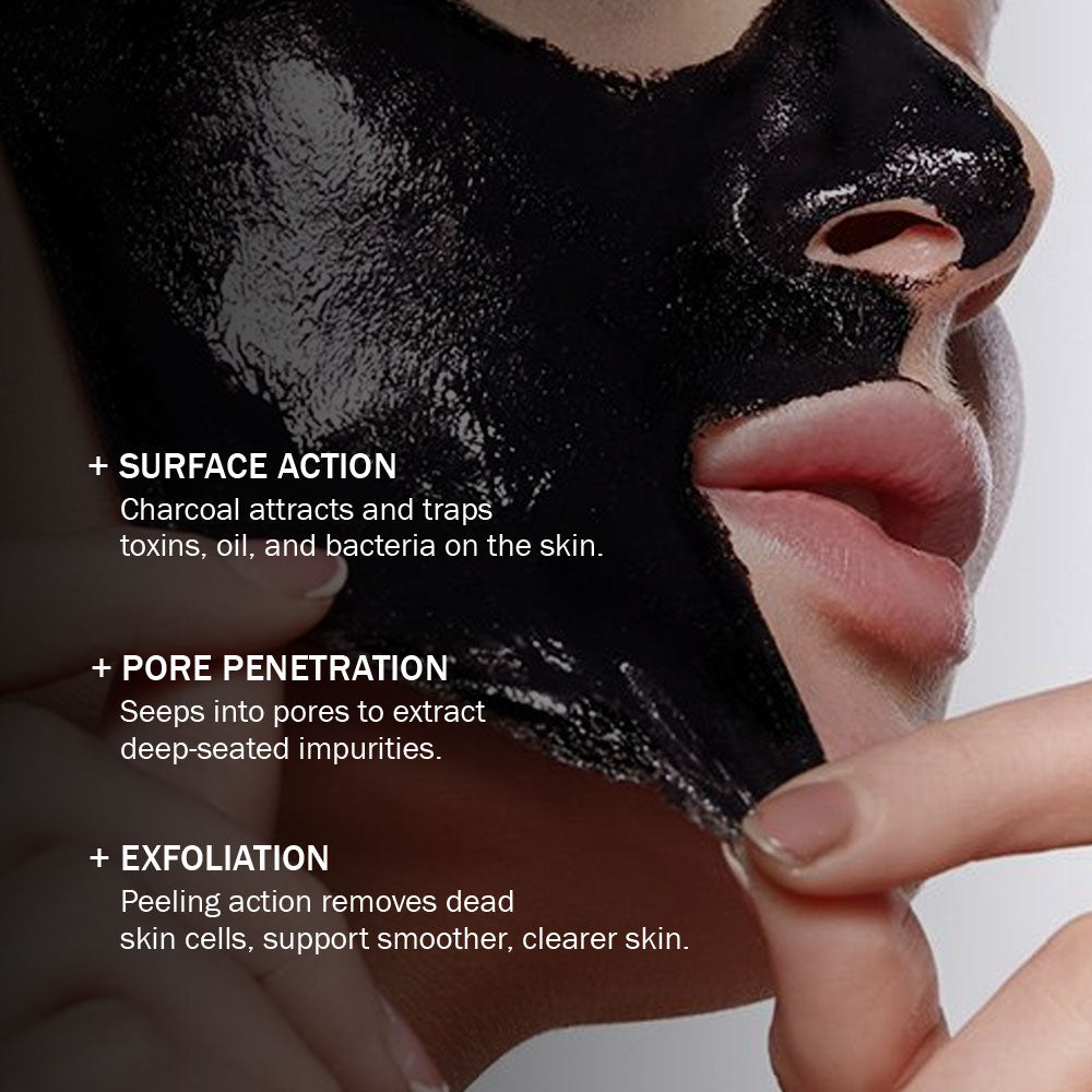 7Days Natural Charcoal Black Peel Off Mask for Men & Women | Removes Blackheads and Whiteheads | Active Cooling Effect | Deep Skin Purifying Cleansing(100 ml)