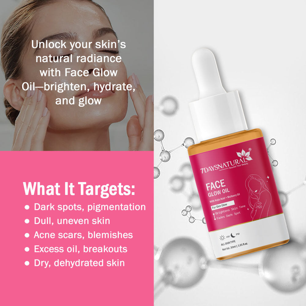 7 Days Natural Face Glow oil | Anti ageing Spotless Skin | Sun Protection oil (30 ml)