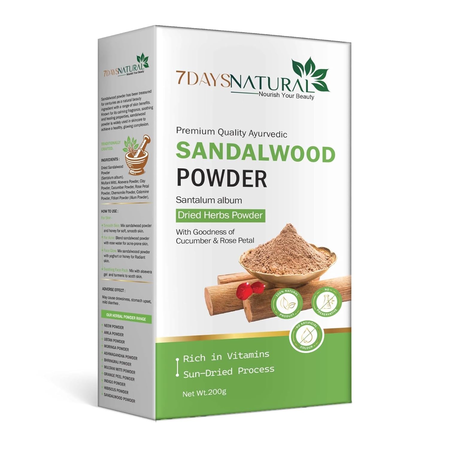 Pure Sandalwood Powder for Glowing Skin | 7DaysNatural
