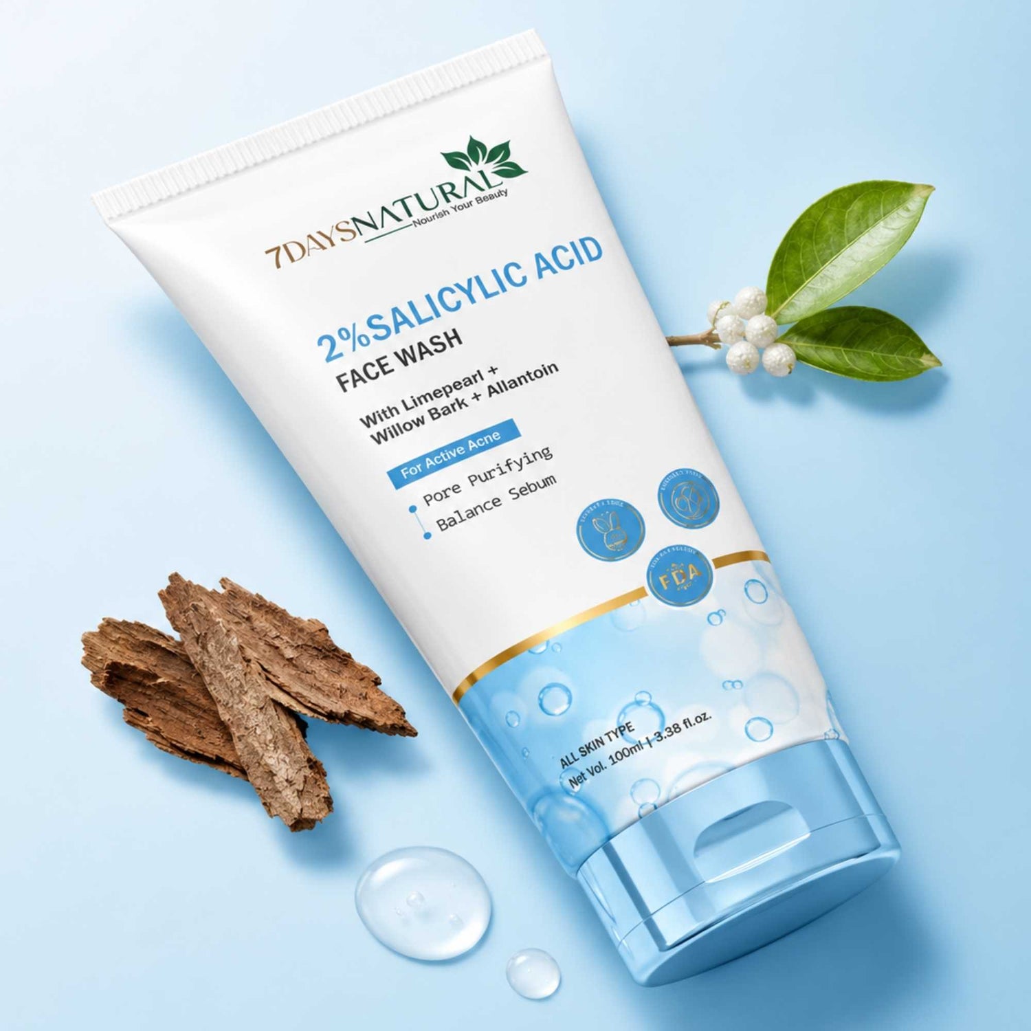 2% Salicylic Acid Face Wash for Acne Skin | 7DaysNatural