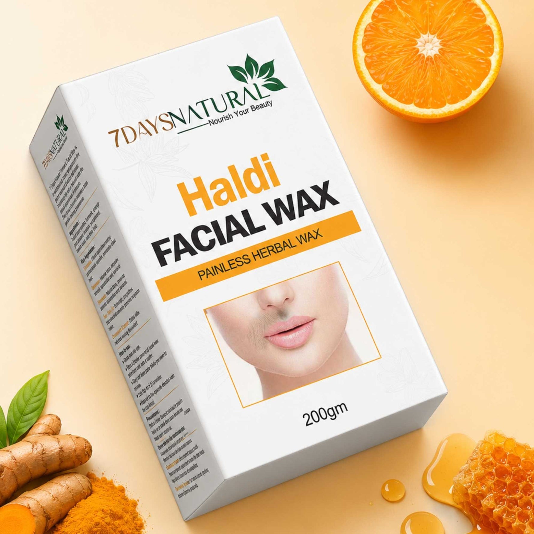 Herbal Haldi Facial Wax Powder 200g ₹399 | 7DaysNatural