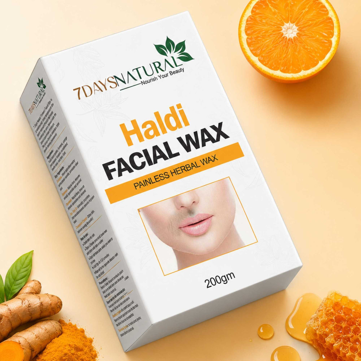 Herbal Haldi Facial Wax Powder 200g ₹399 | 7DaysNatural - 7DaysNatural
