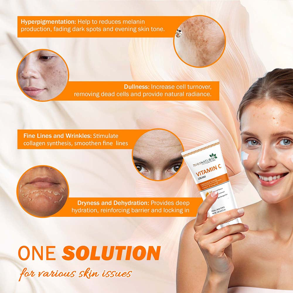 7 Days Vitamin C Face Cream | Oil Free, Quick Absorbing | For All Skin Types- 100 ml