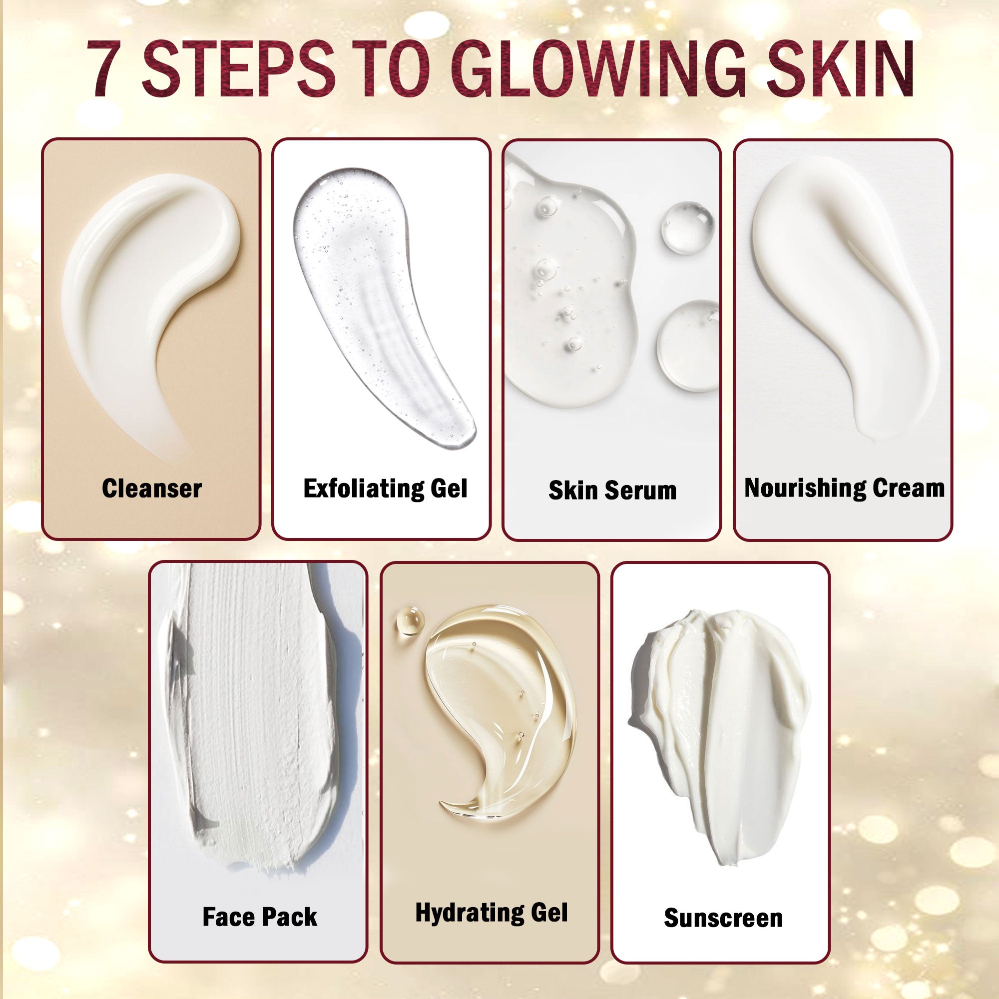 7DAYSNATURAL All-in-One Luxury Bridal Glow Facial  Kit –Professional Makeup & Skincare Combo