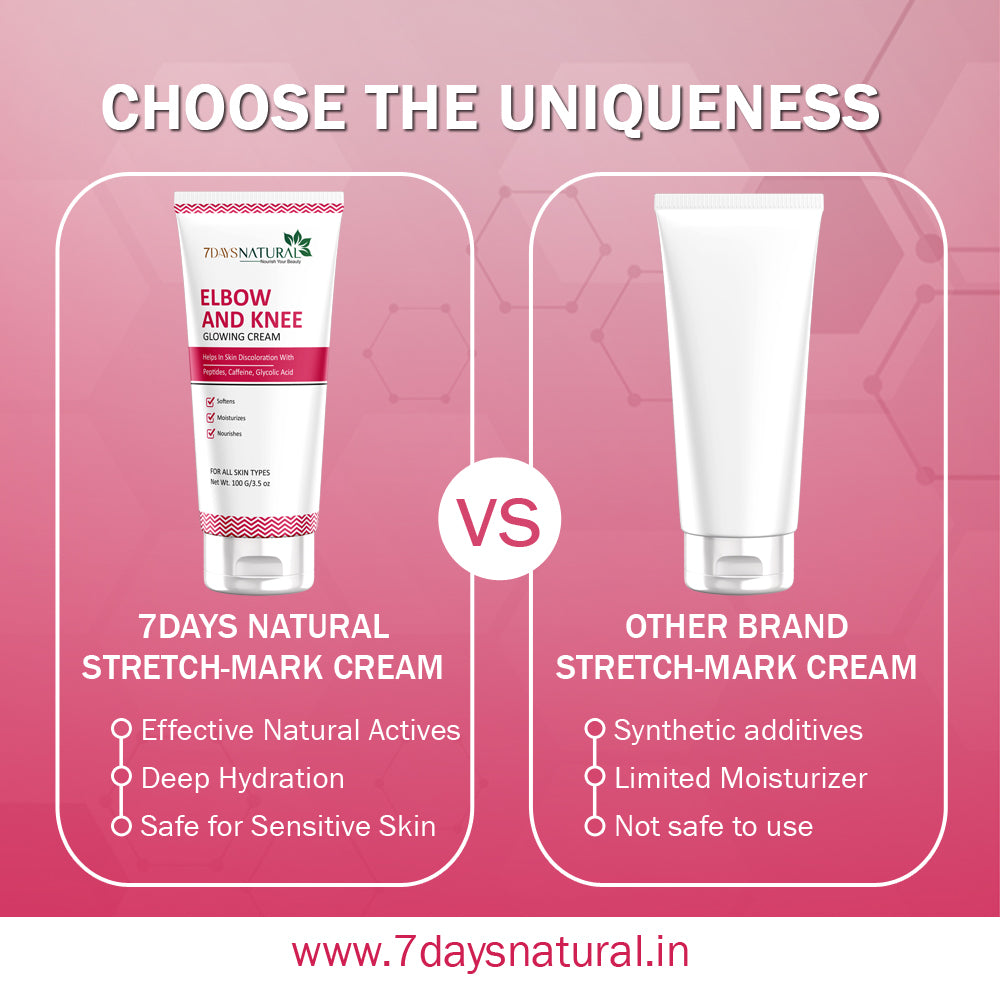 7Days Natural Knee and elbow lightening cream for dark black mark spot blackness dark circles removal cream