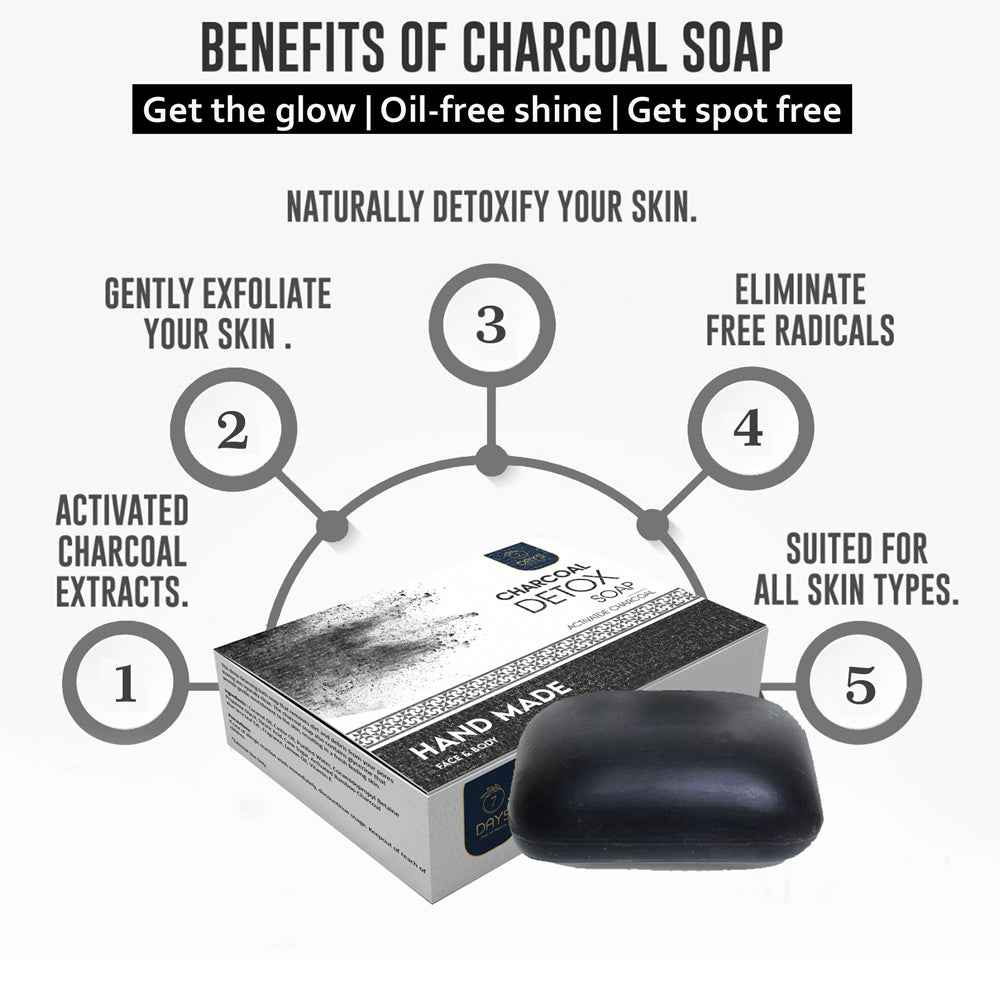 7Days Activated Charcoal Soap Remove Dead Skin Get Pimple Free Glowing Skin