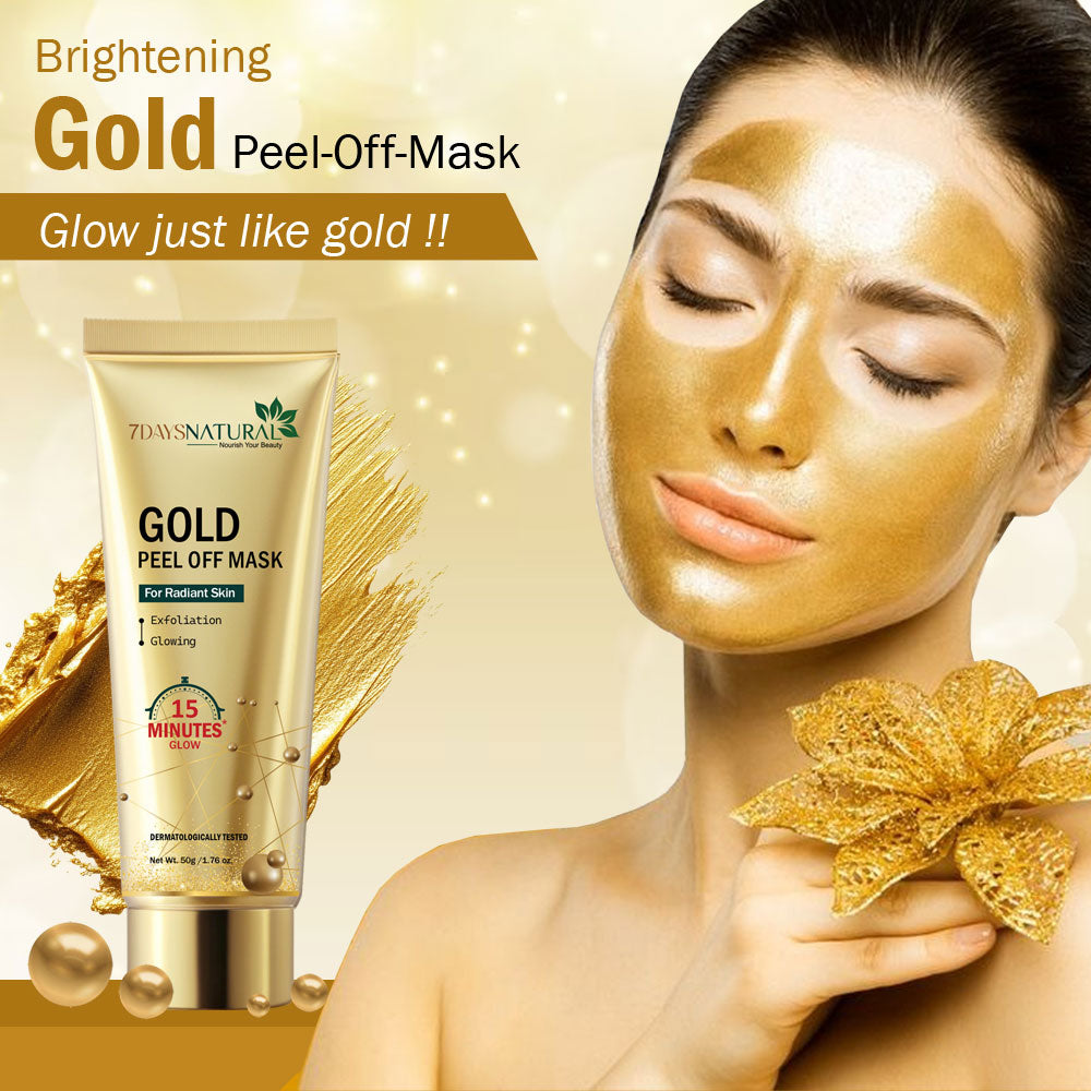7DAYS NATURAL Golden Gold Peel Off Mask For Skin Men & Women - 50GM