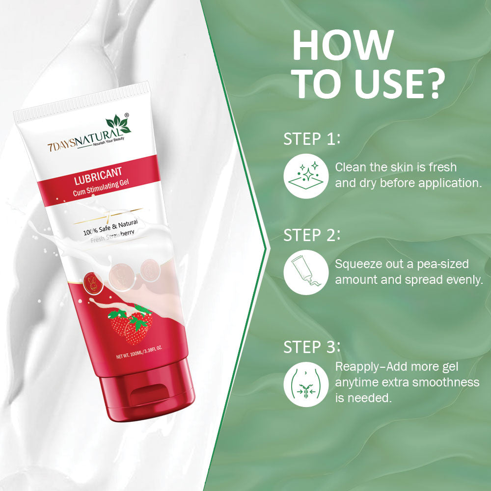 7DAYS NATURAL Intense Lubricant Gel For Men & Women | Water Based Lube(100 Ml)