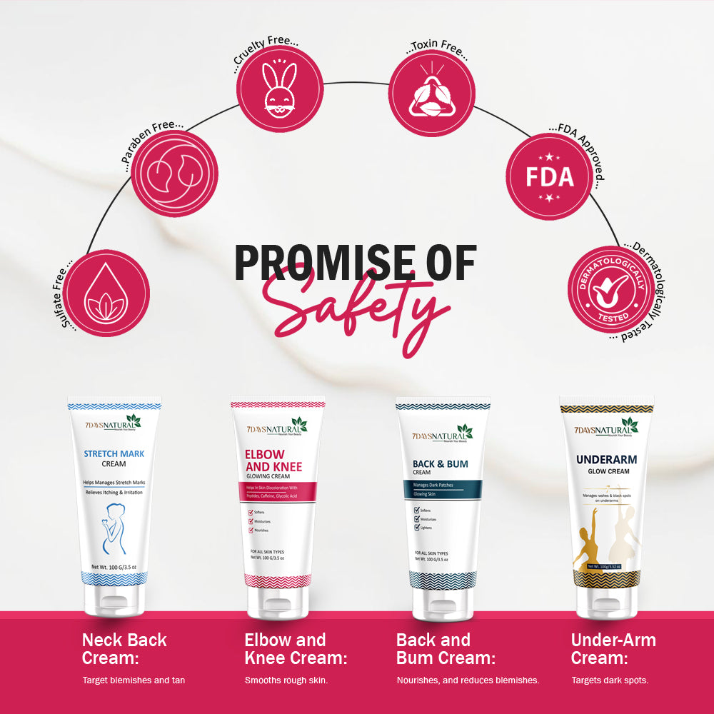 7Days Natural Knee and elbow lightening cream for dark black mark spot blackness dark circles removal cream